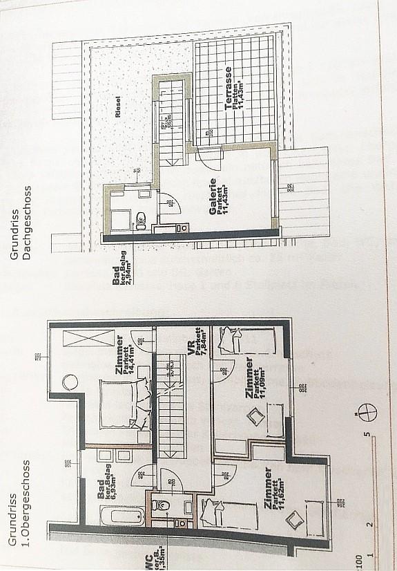 z_Grundriss OG + DG - VERMIETET! Eck-Reihenhaus im Grünen mit Garten und Dachterrasse / Townhouse with garden and rooftop-terrace