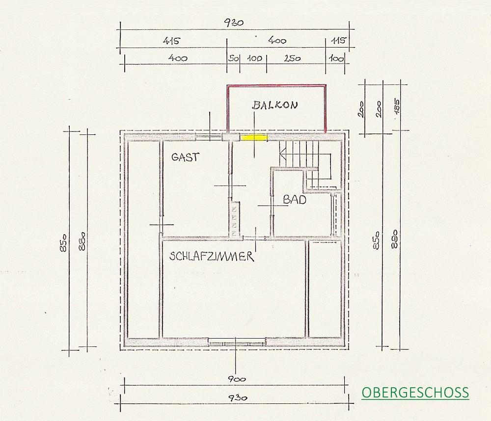 y Obergeschoss - Einfamilienhaus und Grund in sehr guter Lage – Sanierungsbedarf/Erweiterungsmöglichkeit
