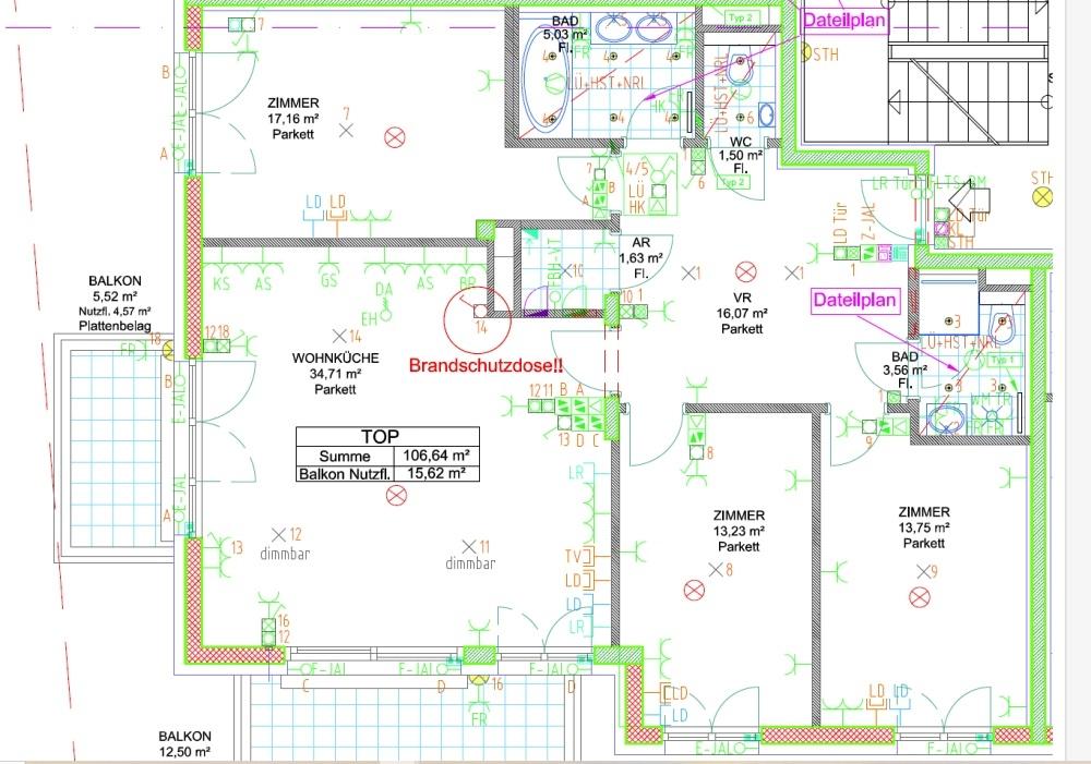z Grundriss floor plan - VERMIETET! Großzügiges Apartment, Grünruhelage Rodaun, inkl. Garagenplatz, neuwertig / Top equipped flat with two balconies