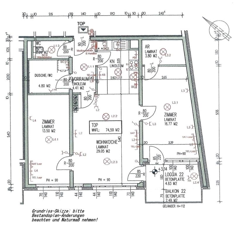 z Grundriss-Skizze - Albrechtstraße: Helle 3-Zimmer-Wohnung, sehr guter Zustand, inkl. Garagenplatz z Grundriss-Skizze - Albrechtstraße: Helle 3-Zimmer-Wohnung, sehr guter Zustand, inkl. Garagenplatz