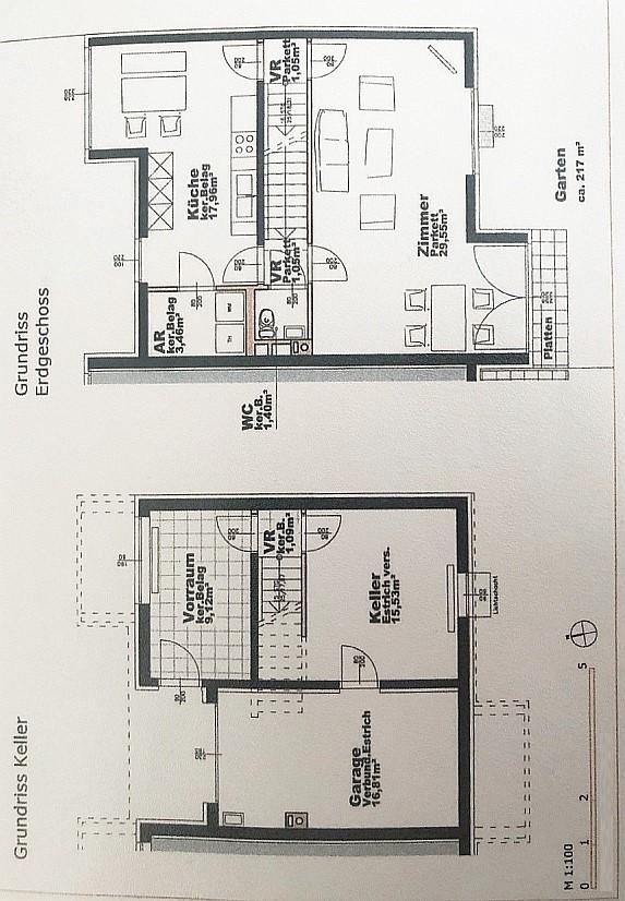 y_Grundriss EG + Keller - VERMIETET! Eck-Reihenhaus im Grünen mit Garten und Dachterrasse / Townhouse with garden and rooftop-terrace