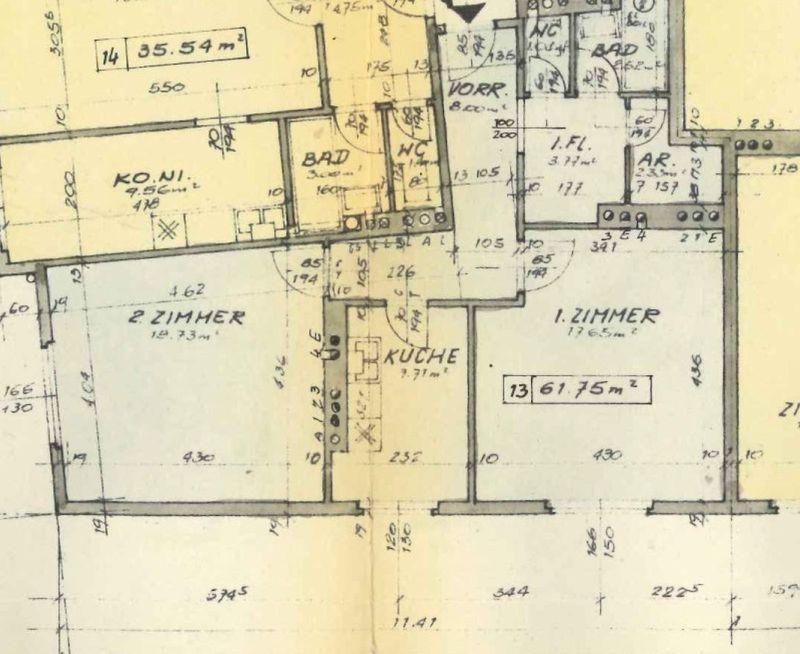 z Grundriss - 1100 Wien/Nähe Reumannplatz U1: Großzügiges, helles 2-Zimmer-Apartment - 4.Liftstock – sanierungsbedürftig
