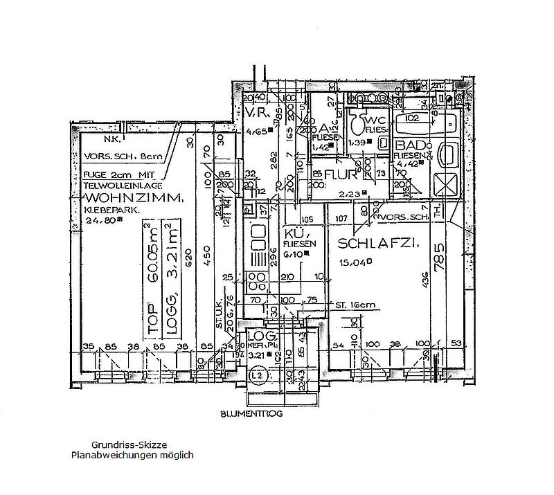 z_Grundriss-Skizze.jpg - VERKAUFT! Ansprechendes Anlage-Eigentum: Helle Wohnung in Parklage mit Loggia und überdachtem Pkw-Abstellplatz